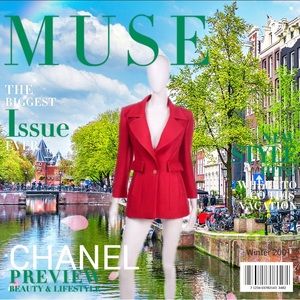 Chanel 2001 Runway Red Jacket Blazer